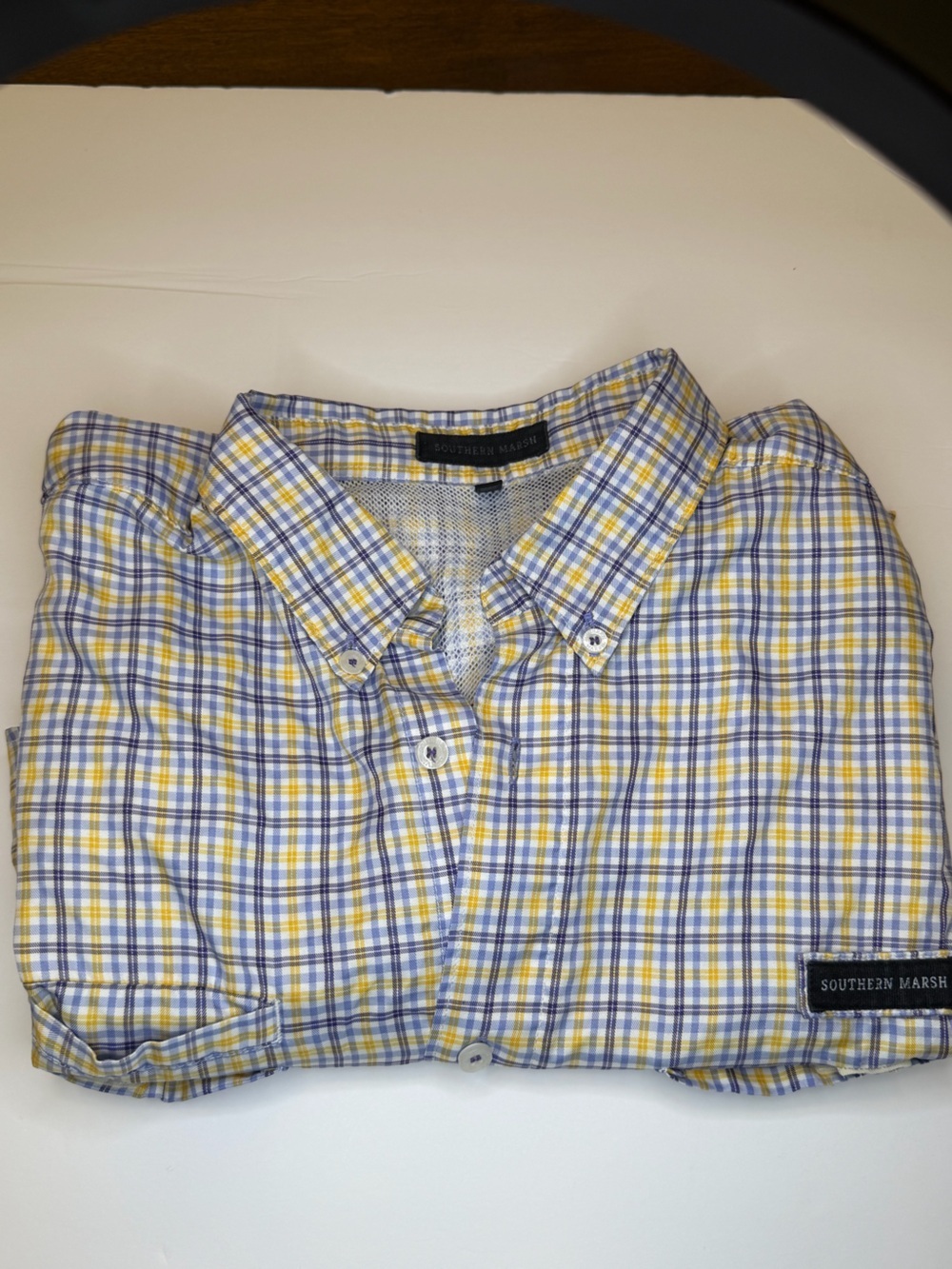 Southern Marsh Men Shirt L Fieldtec Fishing Outdoor Vented Button Yellow Purple